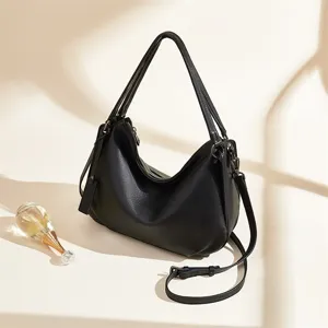 Genuine Leather Womens Handbag Fashion Casual Crossbody Bag Top Layer Cowhide Shoulder Bag Versatile Commuter Bag