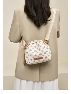 Classic monogram printed women shoulder bag, versatile casual crossbody bag for daily wear.