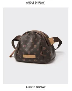 Retro monogram print shoulder bag, compact casual crossbody bag for women daily use.