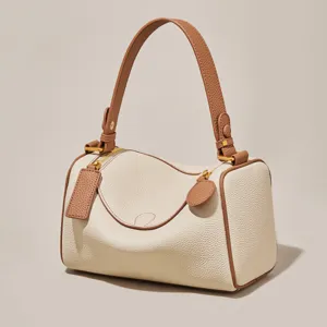 Women's stylish pillow shoulder bag boston handbag with contrast color design for daily use