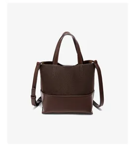 Chic borsa a secchiello retro da donna con giunzione in pelle scamosciata per autunno.