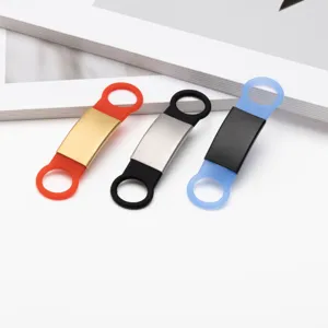 Multicolor Silicone Metal Pet ID Tag Anti-Lost Collar Pendant For Cats And Dogs Identification Accessories