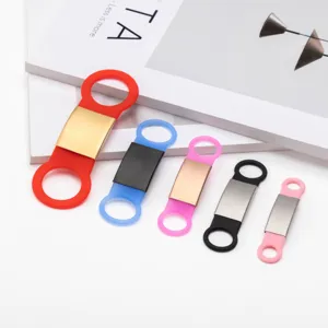 Silicone pet ID tag collar nameplate multi-color flexible dog cat anti-lost pendant