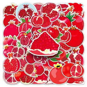Set di adesivi impermeabili con cartoni animati di melograno, simpatiche decalcomanie di frutta.