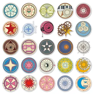 Autocollants de cercle magique créatifs autocollants en vinyle étanches pour gourde d'ordinateur.