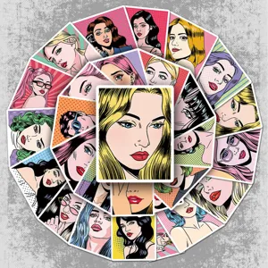 Adesivi Graffiti di Personaggi Retro Pop Art Decalcomanie in Vinile Impermeabili Per Decorazione Custodia Telefono Valigia Laptop