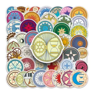 Lot de 50 autocollants cercle magique, autocollants étanches esthétiques sorcière mignon
