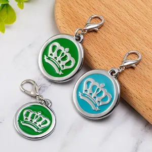 Crown zinc alloy pet ID tag metal cat dog pendant jewelry necklace accessories charms