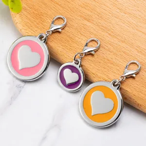 Zinc Alloy Pet Dog Tag Cute Heart Shape Anti-Lost ID Tag Pendant For Cats And Dogs Daily Wear Pet Accessories
