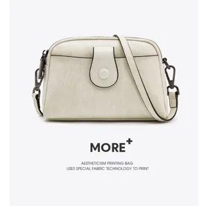 Stylish women leather crossbody bag casual simple shoulder bag for daily commuting use