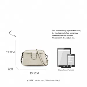 Minimalist leather crossbody shoulder bag for women, casual daily purse with compact size.