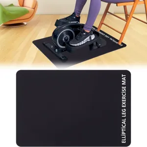 Zwarte fitnessmat voor crosstrainer elliptische trainer antislip vloerbeschermingsmat duurzaam