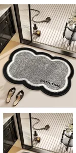 Absorbent anti-slip bathroom floor mat for home entrance, soft and stylish shower rug.