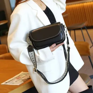 Women Retro Leather Shoulder Bag Casual Small Square Crossbody Bag Vintage Chic Handbag Daily Commuter Bag