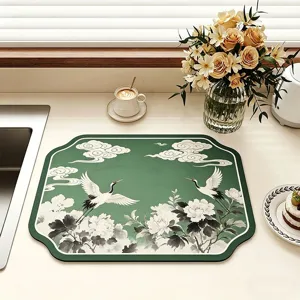 Nuovo tappetino di scolo per cucina in stile cinese assorbente in terra di diatomee.