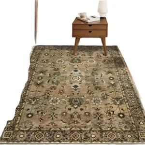 Bohemian vintage faux cashmere area rug for living room and bedroom anti-slip floor mat