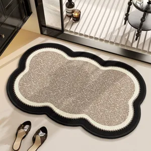 Cloud shaped non slip floor mat for bathroom hallway entry cute aesthetic fluffy doormat rug