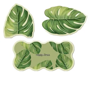 Leaf diatomaceous earth bath mat 3 piece set, absorbent anti slip bathroom mats main.