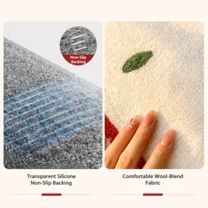 Cartoon animal absorbent bathroom floor mat thickened plush anti-slip rug for doorway entryway