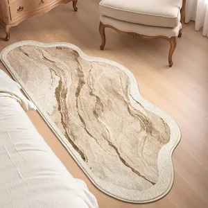 Alfombra imitación cachemira irregular estilo wabi-sabi japonés para dormitorio suave.