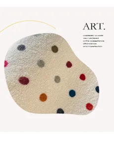 Détail de tapis en fausse cachemire moderne minimaliste avec texture douce et motifs à pois.