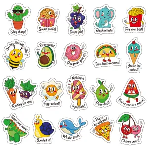 Kids Reward Stickers Waterproof Self-Adhesive Cute Cartoon English Encouragement Praise Sticker Labels For School Notebook