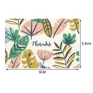Botanical thank you greeting card blank message postcard gift decoration 9x5.4cm