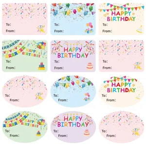 Autocollants Joyeux Anniversaire Enfants Fête Cadeau Étiquettes Décoratives Autocollants Autoadhésifs De Dessin Animé Pour Emballage Cadeau Fournitures De Fête