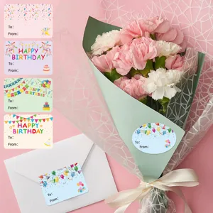 Autocollants d anniversaire etiquettes cadeau fete dessin anime autocollant 150pcs