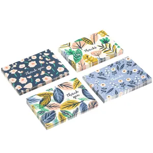 Detailed view of colorful floral thank you cards set, perfect for gifts, notes and decoration.