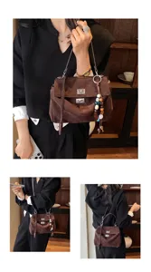 Braune Wildleder Damentasche stilvolle Henkeltasche Schultertasche grosse Kapazitaet Shopper