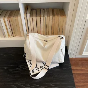 Grote capaciteit witte schoudertas vrijetijd reizen yoga fitness crossbody tas voor dames.