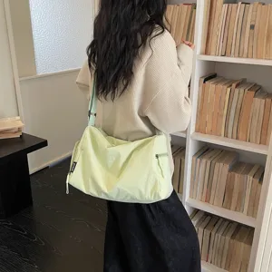 Casual nylon crossbody tas grote capaciteit lichtgroene schoudertas voor dagelijks