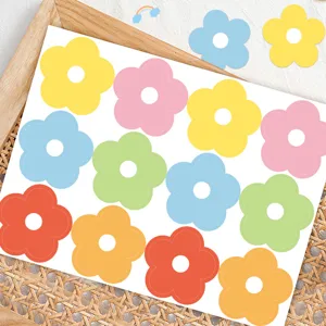 Cute Colorful Floral Sealing Stickers Ins Style Macaron Flower Decorative Labels For Gift Packaging And Biscuit Dessert