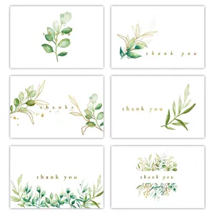 Set aus grünen pflanzen danke karten 4x6 zoll geschenkverpackung blumenstrauss deko
