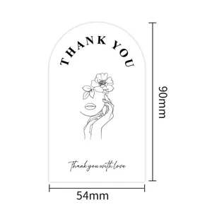 Minimalist Black And White English Thank You Stickers Packaging Sealing Labels For Gift Box Packing Business Decor