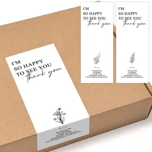 Minimalist Floral Thank You Stickers Rectangle Sealing Stickers For Gift Wrapping Packaging Decor Business Label