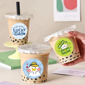 Cute cartoon round sealing stickers for journal decoration, planner crafts, and kids reward use.