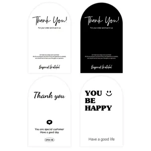 Minimalist arch thank you stickers package for packing box sealing and decorative use.