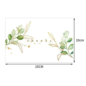 Gruene Aquarell botanische Danke Karte 15x10cm Geschenkverpackung Grusskarte Beilage
