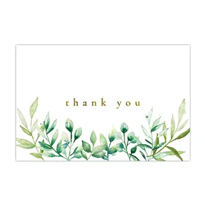 Grüne Pflanze Danke Karte Aquarell Grußkarte für Geschenkverpackung Blumenstrauß