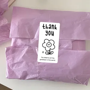 Cute thank you sealing stickers rectangle packing decorative labels for gift boxes.