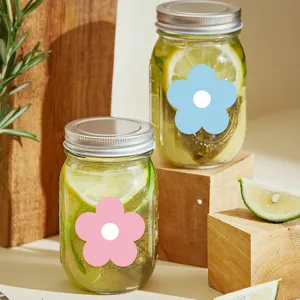 Cute colorful flower shape sealing stickers for gift wrapping and biscuit packaging.