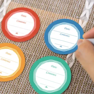 Wasserdichte runde Datumsaufkleber Etiketten für Vorratsdosen Markierung 4cm, 60 Stk.