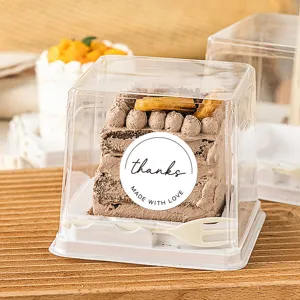Black and white round thank you stickers for baking packaging, sealing, and gift decoration.