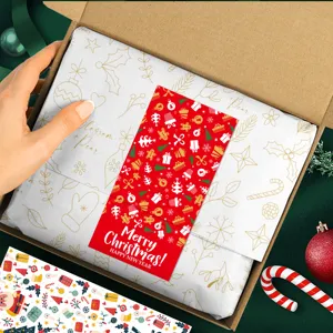 Christmas gift wrapping paper sticker box set festive holiday decorative labels seal