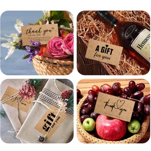 Kraft paper thank you cards and gift message greeting cards for packaging and flower decoration.