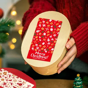 Christmas gift sealing sticker decorative label festive red holiday wrapping package adhesive