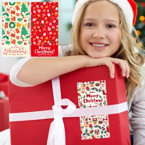 Christmas decorative sealing stickers for gifts, festive self-adhesive label designs.