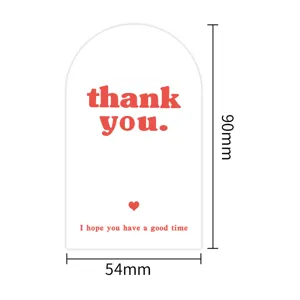 Minimalist Arch Thank You Stickers Rectangle Sealing Labels For Gift Package Packing Decoration Craft Supply